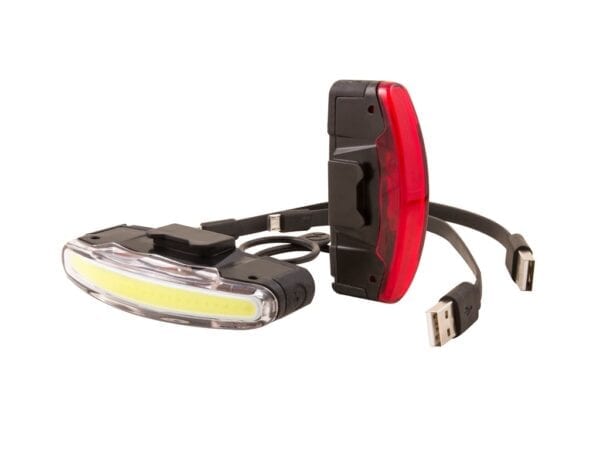 Lygtesæt Arco USB opladelig LED For + baglygte.