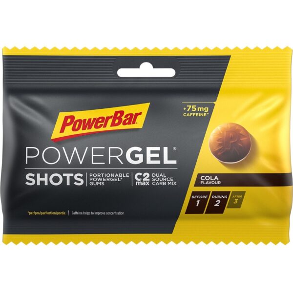 PowerGel shots PowerBar Cola 75 mg koffein vingummi